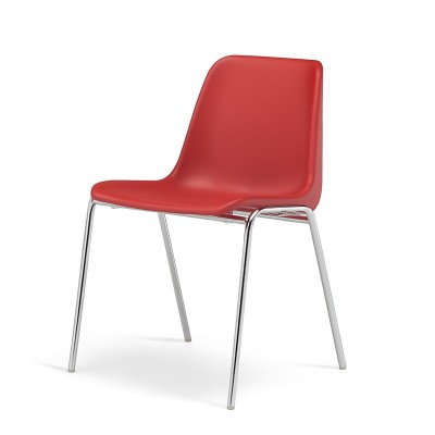 Silla para aulas Vicenza apilable de polipropileno color rojo