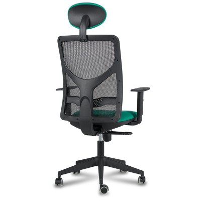 Silla para oficina CAMI con respaldo alto en malla y cabecero