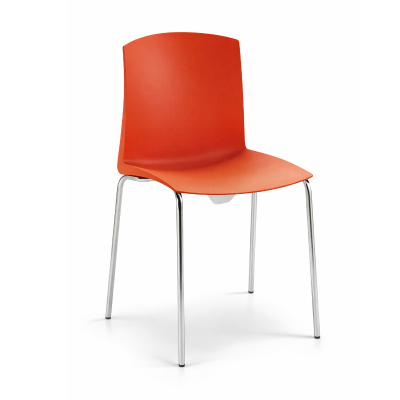Silla para aulas Pull apilable polipropileno estructura cromada