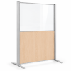 Biombo separador Cortinal de metacrilato transparente y melamina con dos patas estrechas CPE sin ruedas