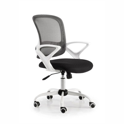 Silla oficina Lisboa blanca con respaldo de malla negra