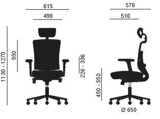 Medidas silla de oficina Viena
