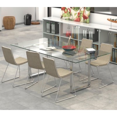 Mesa de reuniones en cristal