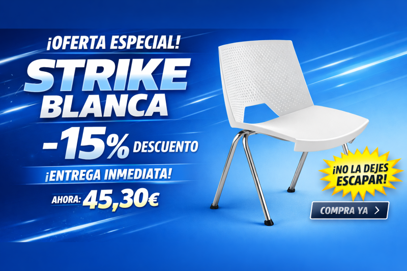 Silla para colectividad Strike en color blanco