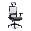 Silla de oficina Aira de Euromof con cabecero regulable, malla transparente y brazos 4D