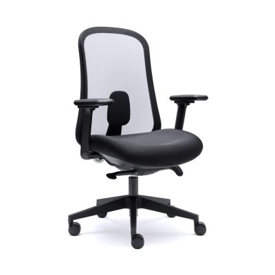 Silla de oficina Lucerna de Euromof con malla ultra transparente y brazos 4D