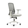 Silla de oficina Lyon Blanca Euromof ergonómica con respaldo de malla gris