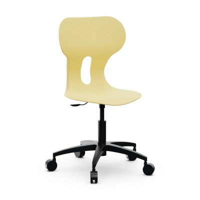 Silla escolar Lia Big Lift de Mirplay en amarillo claro, giratoria con ruedas