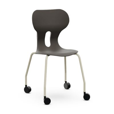 Silla escolar Lia Castors de Mirplay en negro grafito, con ruedas y estructura gris