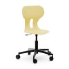 Silla escolar Lia Lift de Mirplay en amarillo claro, giratoria con ruedas