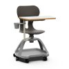 Silla escolar Lia Table de Mirplay en negro grafito, con pala, bandeja inferior y ruedas