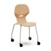 Silla escolar Lia Wood Castors de Mirplay en madera natural, con ruedas y estructura gris