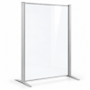 Biombo separador Cortinal de metacrilato transparente con dos patas estrechas CPE sin ruedas