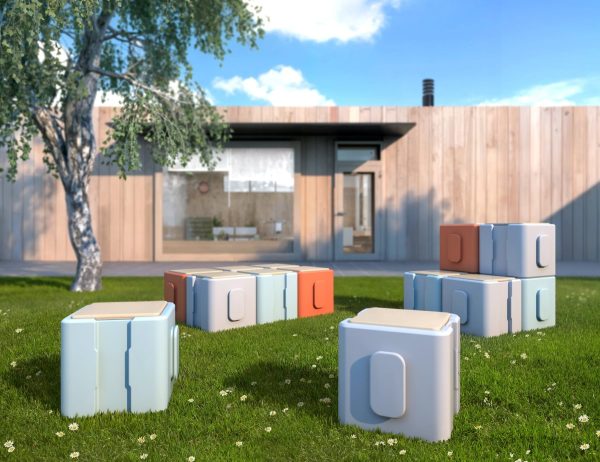 Asientos modulares PIE Mirplay en exterior