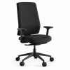Silla QUEEN Fabric de Intacor con brazos 1D y tapizado negro, sin cabecero